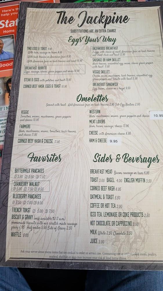 Jackpine Restaurant Menu image 1