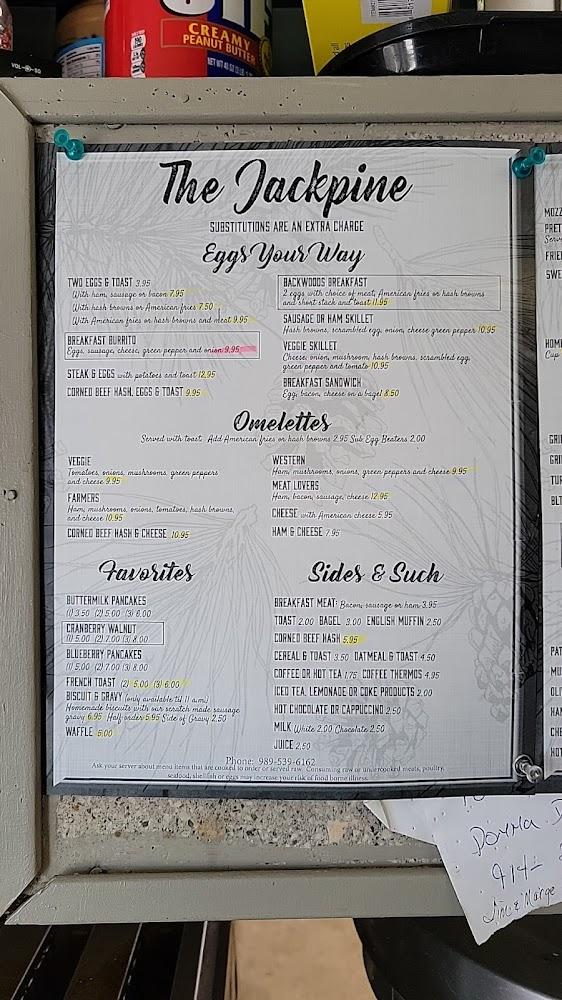 Jackpine Restaurant Menu image 3