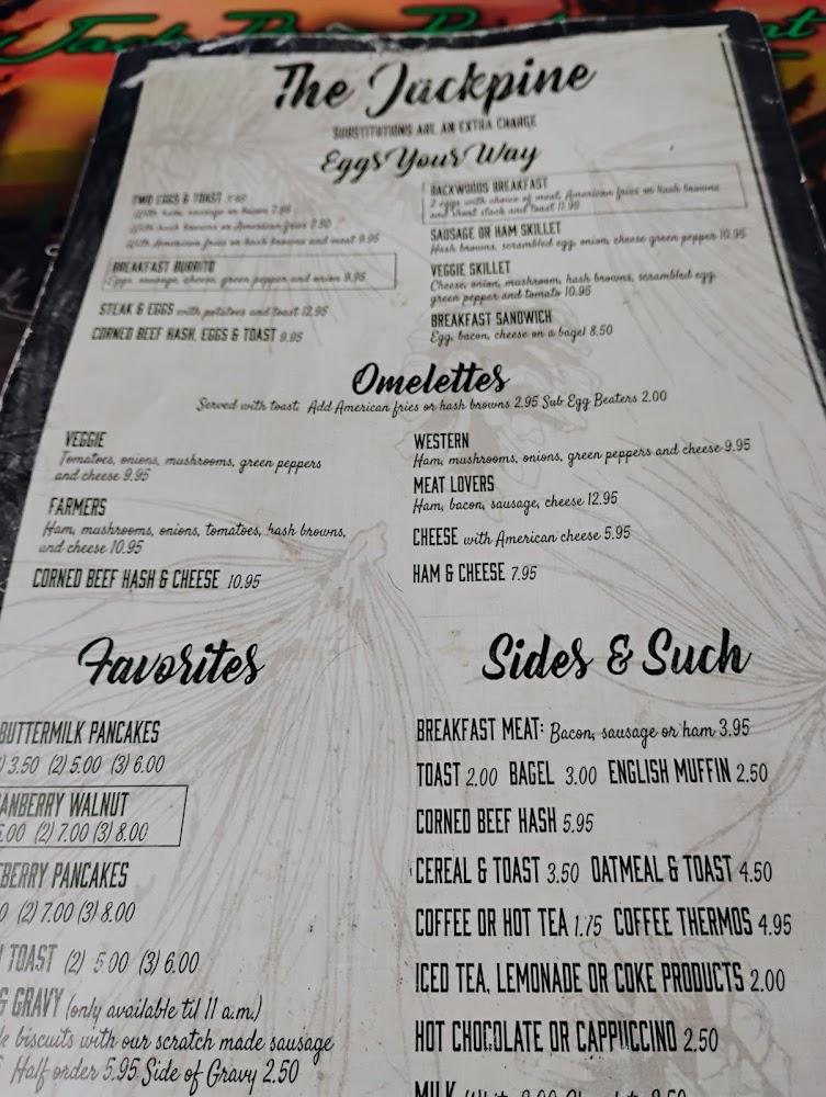 Jackpine Restaurant Menu image 4