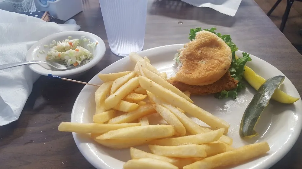 Spicy Chicken Sandwich Basket of French Fries